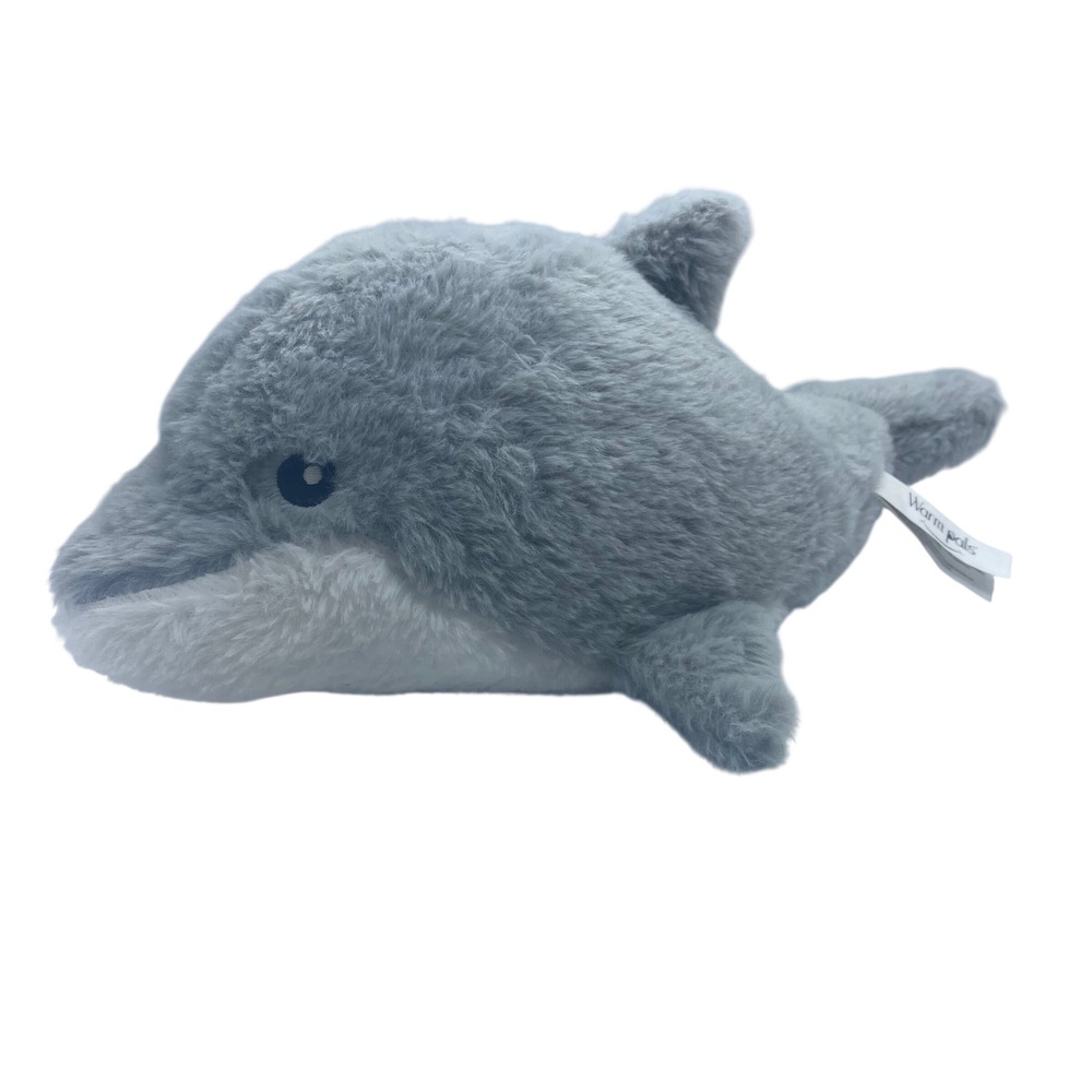 Warm Pals Microwavable Dolphin Plush Grey White Lavender Scented Heating Pad 16"